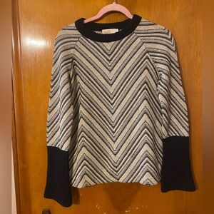 Tory Burch Vivienne Chevron Merino blend Sweater